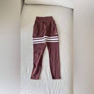 Bombshell scrunch thigh high leggings in brown
